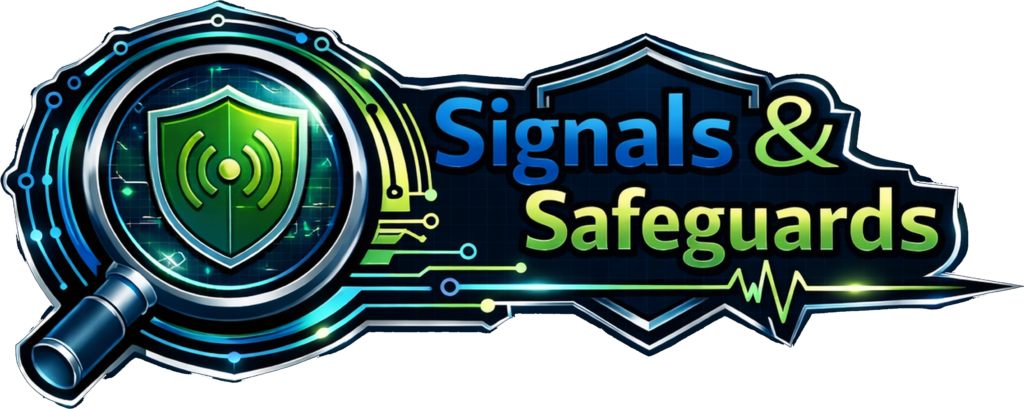 Masthead_Transparent_v3 Signals & Safeguards newsletter masthead