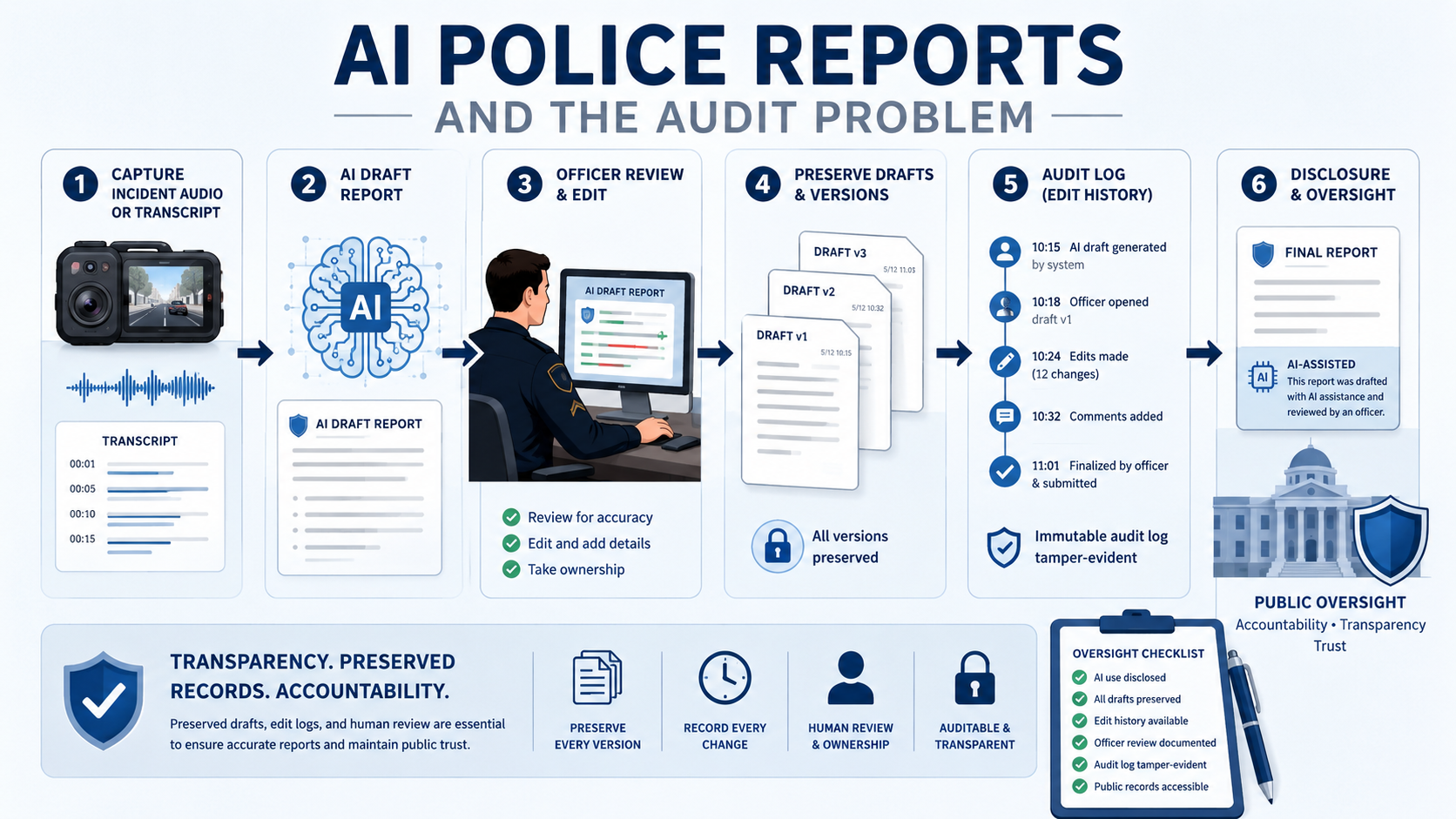 AI Police Reports and the Audit Problem